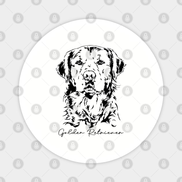 Funny Proud Golden Retriever dog portrait Magnet by wilsigns